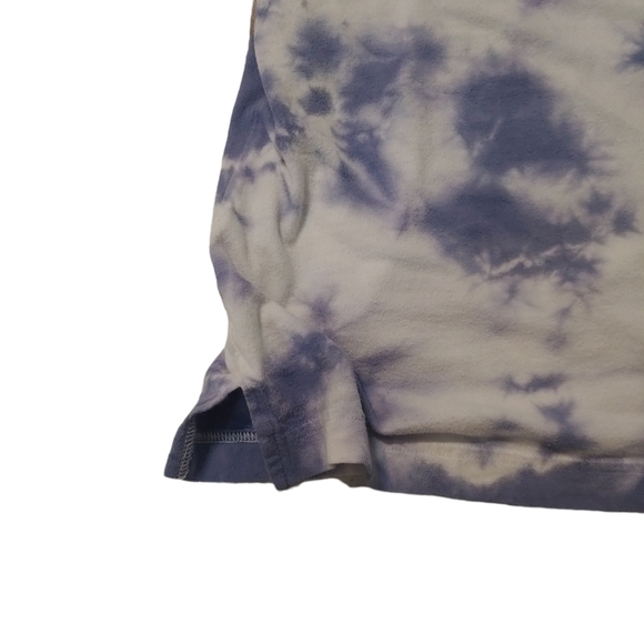 VICTORIAS SECRET PINK Campus Logo Baseball Tee Periwinkle Tie Dye Size Medium - Picture 9 of 11